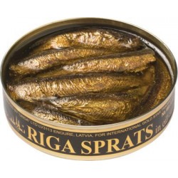 Sprats fumés de Riga  120gr à l' huile végétale