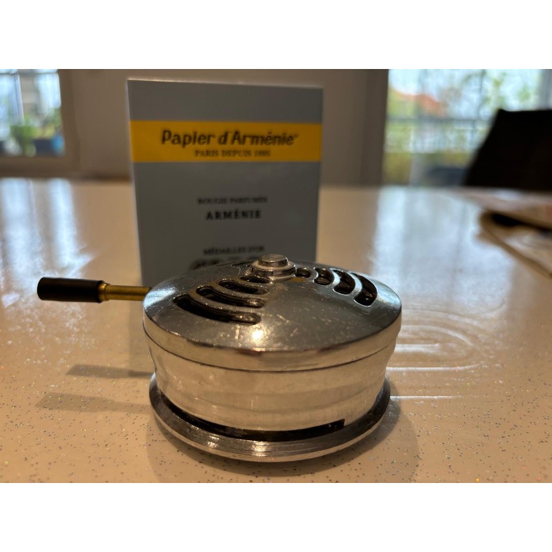 Brûleur d'encens ou de papier d'Arménie (couleur inox)