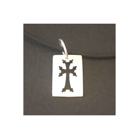 medaille  argent croix armenienne hay khatch modern rectangle