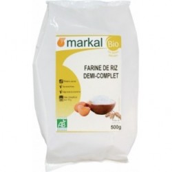 farine de riz demi-complet bio - poids net 500g