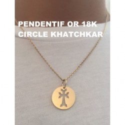 medaillon or croix armenienne khatchkar decoupee