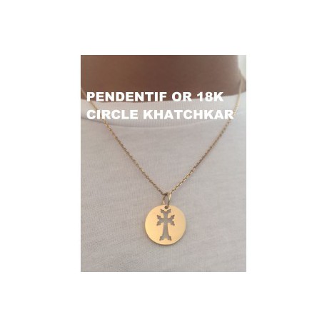 medaillon or croix armenienne khatchkar decoupee
